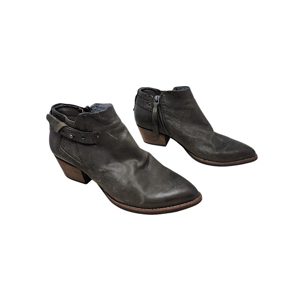 Dolce Vita Ankle Boot 8.5 Wom Brown Leather Western Moto Buckle Slouchy 1.8"